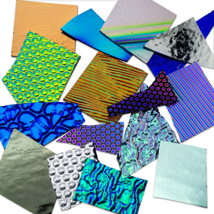 Дихроичное стекло для фьюзинга Wissmach Dichroic 96 COE черная подложка, набор 226 г