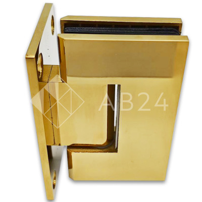 Петля Альфа α FDP-11 стена-стекло с центр. креплением, нержавейка/золото