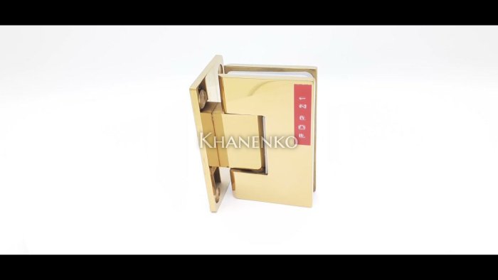 Петля Альфа α FDP-11 стена-стекло с центр. креплением, нержавейка/золото