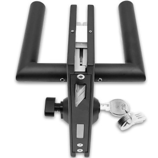 Замок FMZ-34 для межкомнатной двери из стекла ключ/защелка, нержавейка/черный