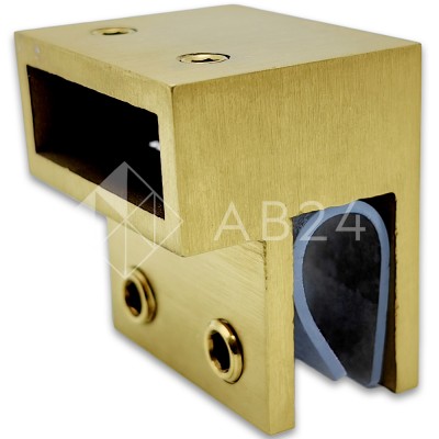 Держатель стекла FDC-33 торцевой 30х10 горизонтальный, нержавейка/брашированное золото