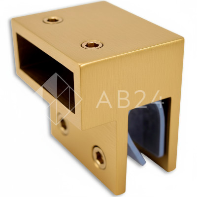 Держатель стекла FDC-33 торцевой 30х10 горизонтальный, нержавейка/брашированное золото