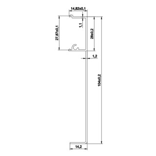 Крышка трека FDS-152.4 раздвижной системы FDS-15/FDS-20.21/FDS-20.31 длина 4 м, алюминий/анодированный