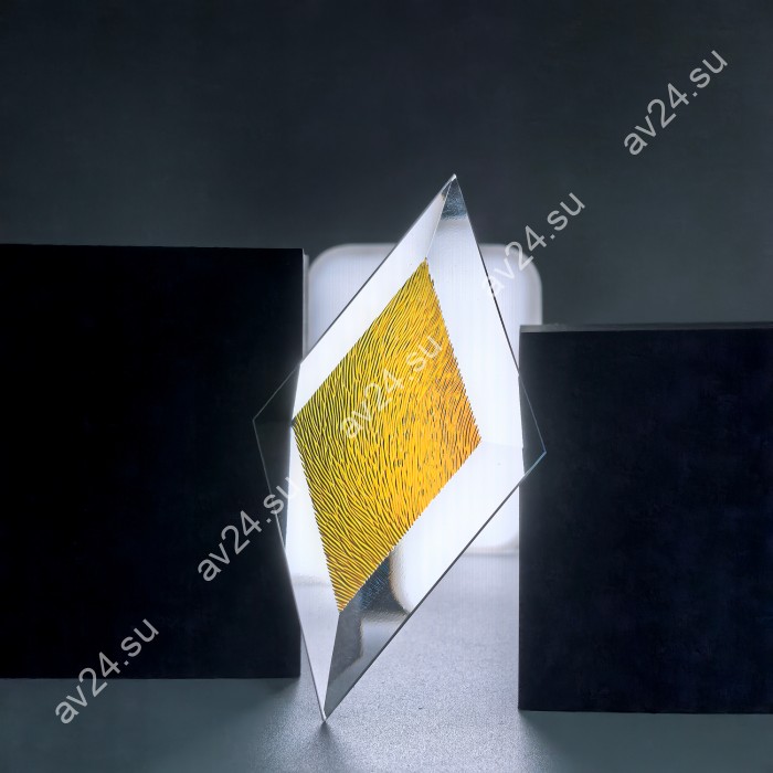 Бевелс AV17 дихроичный ромб 76 х 127 мм желтая шиншилла