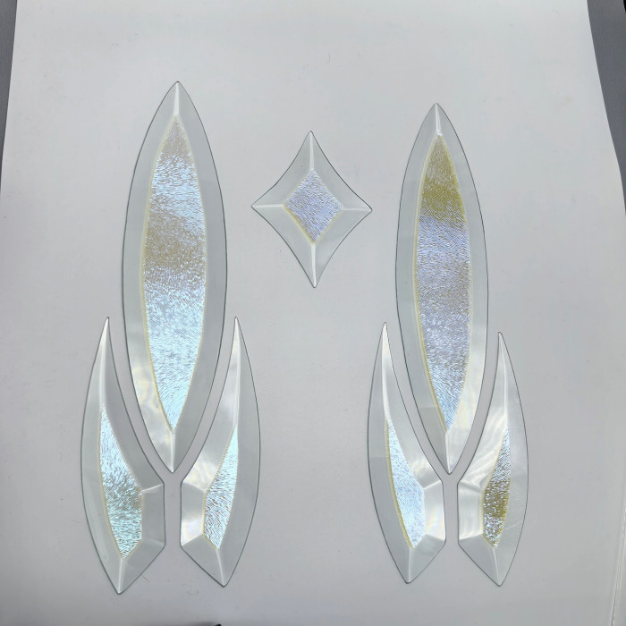 Бевелс AV166 дихроичный (7 элементов) 112 х 645 мм желтая шиншилла