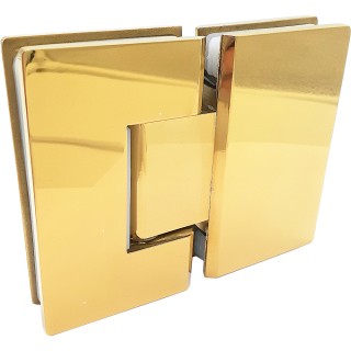 Петля Альфа α FDP-12 стекло-стекло 180°, нержавейка/золото