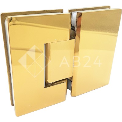 Петля Альфа α FDP-12 стекло-стекло 180°, нержавейка/золото