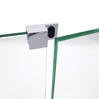 Дверной стопор FDA-05L, 180° к стеклу левый , латунь/хром