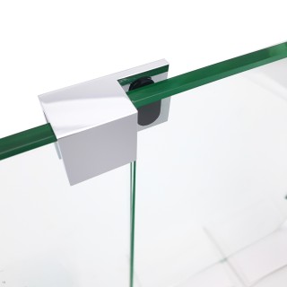 Дверной стопор FDA-05L, 180° к стеклу левый , латунь/хром