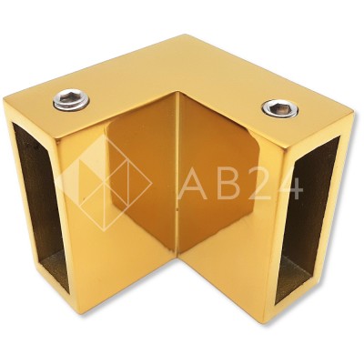 Соединитель FDC-32 трубы 30х10 угловой 90° вертикальный, нержавейка/золото