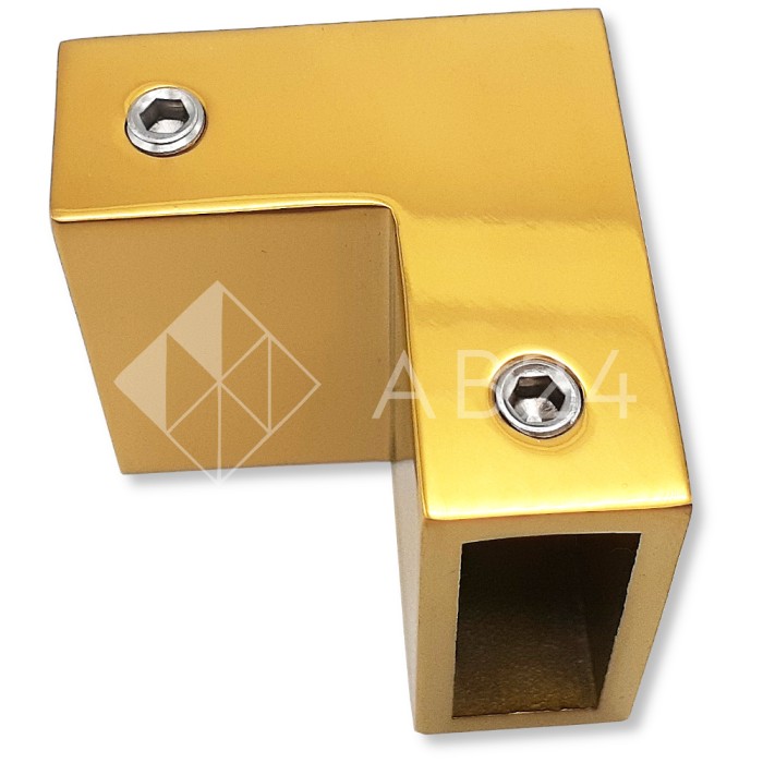 Соединитель FDC-32 трубы 30х10 угловой 90° вертикальный, нержавейка/золото