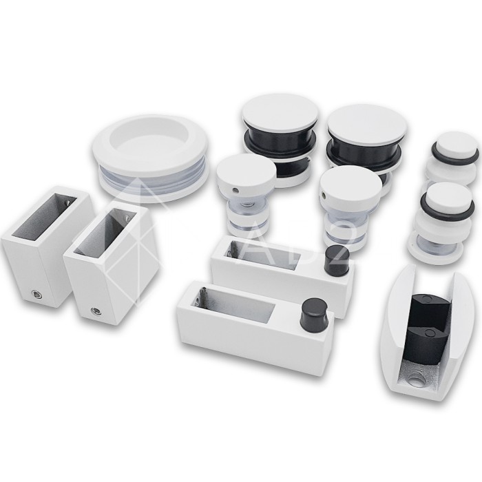 Раздвижная система Альфа α FDS-1, нержавейка/белый