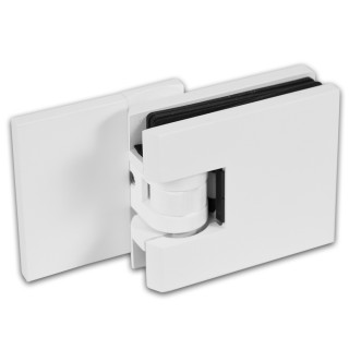 Петля Аврора FDP-180 стена-стекло 90° с крышками, латунь/белый