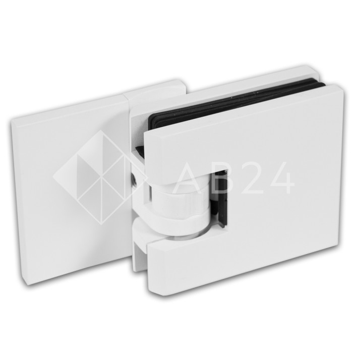 Петля Аврора FDP-180 стена-стекло 90° с крышками, латунь/белый