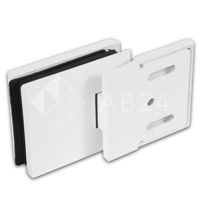 Петля Аврора FDP-180 стена-стекло 90° с крышками, латунь/белый