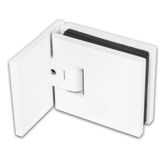 Петля Аврора FDP-180 стена-стекло 90° с крышками, латунь/белый