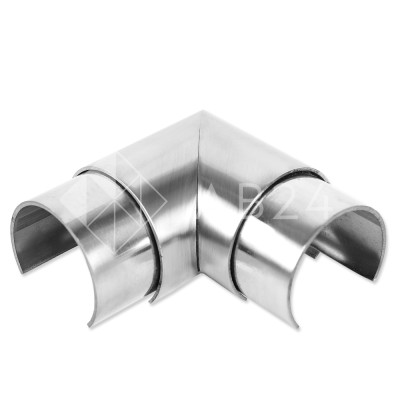 Отвод FOP-224 для поручня круглого Ø42.4 мм с пазом, нержавейка/матовый