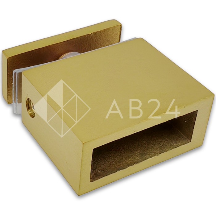 Крепление FDC-34 трубы 30х10 к стеклу, нержавейка/брашированное золото