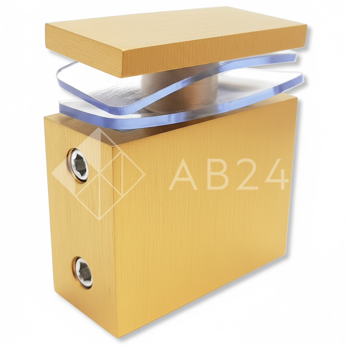 Крепление FDC-34 трубы 30х10 к стеклу, нержавейка/брашированное золото