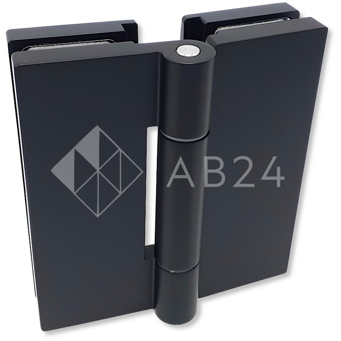 Петля Гера FDP-121 стекло-стекло 180°, цинк/черный