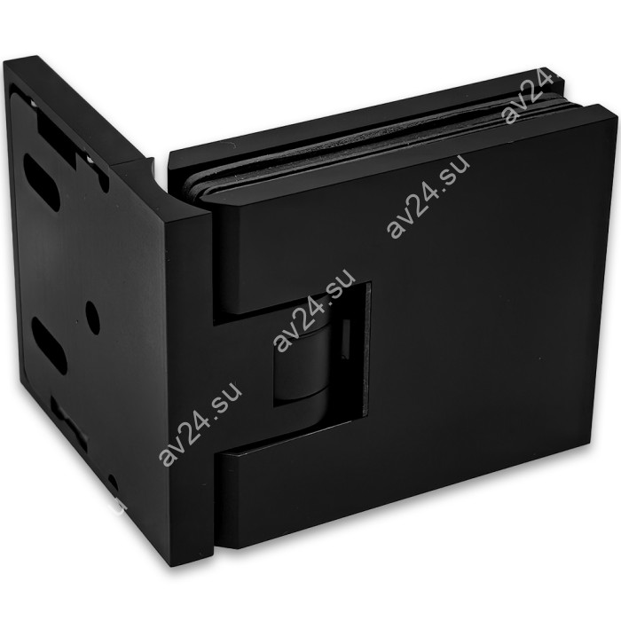 Петля Афродита FDP-230 стена-стекло 90° с крышками, латунь/черный