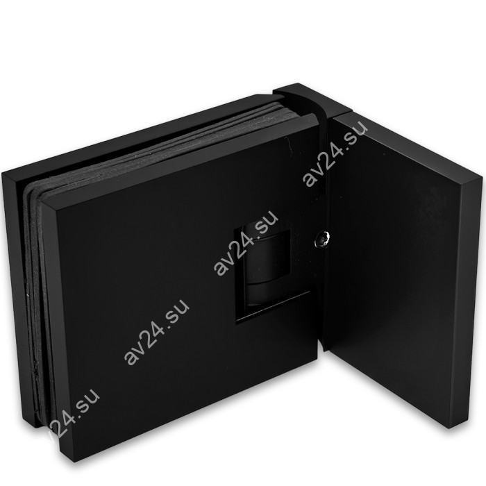 Петля Афродита FDP-230 стена-стекло 90° с крышками, латунь/черный