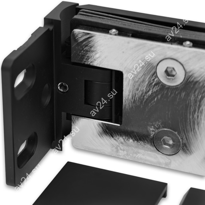 Петля Афродита FDP-230 стена-стекло 90° с крышками, латунь/черный