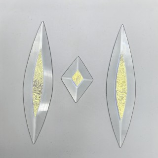 Бевелс AV305 дихроичный (3 элемента) 43 х 394 мм синяя шиншилла