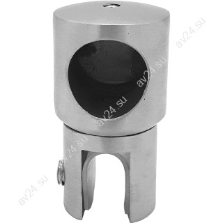 Держатель стекла FDC-12 трубы 19 торцевой 0°-360°, нержавейка/матовый