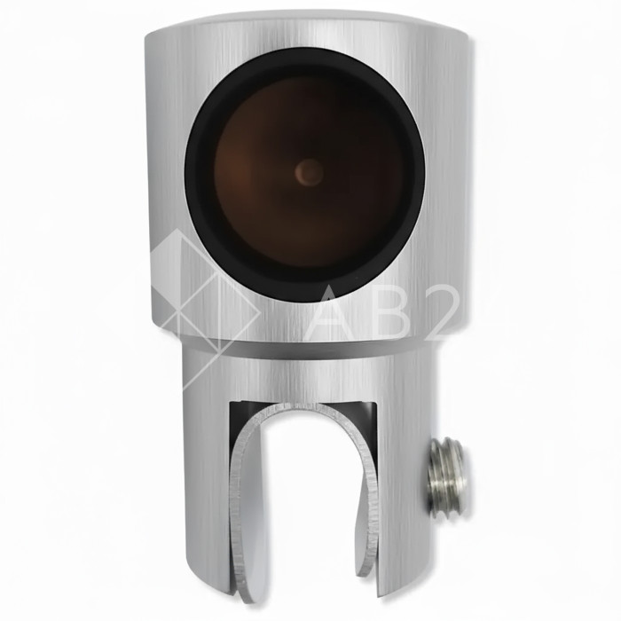 Держатель стекла FDC-12 трубы 19 торцевой 0°-360°, нержавейка/матовый