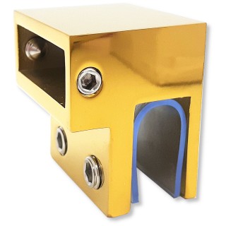 Держатель стекла FDC-33 торцевой 30х10 горизонтальны, нержавейка/золото