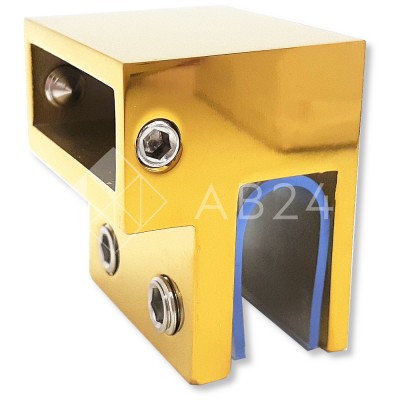 Держатель стекла FDC-33 торцевой 30х10 горизонтальны, нержавейка/золото