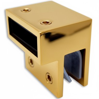 Держатель стекла FDC-33 торцевой 30х10 горизонтальны, нержавейка/золото