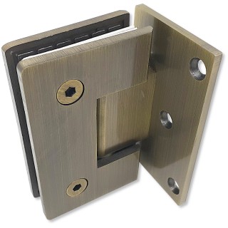 Петля Альфа α FDP-10 стена-стекло с бок. креплением, нержавейка/бронза