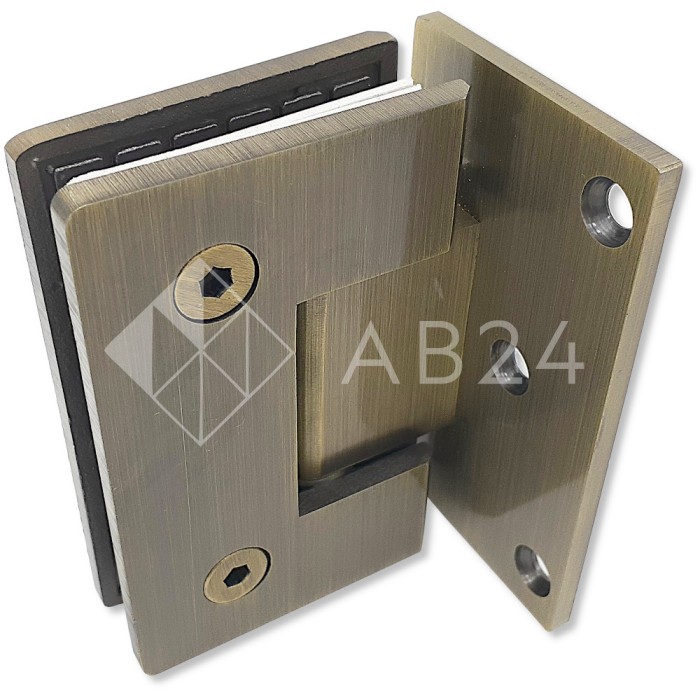 Петля Альфа α FDP-10 стена-стекло с бок. креплением, нержавейка/бронза