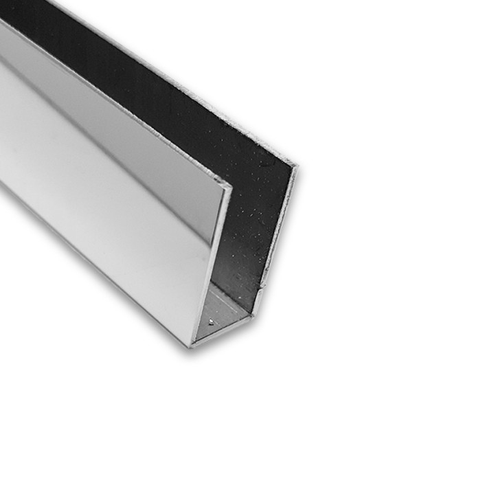 Профиль для стекла FDPA-53.3 с дефектом, 20х10,5х1, длина 3 м, нержавейка/полированный