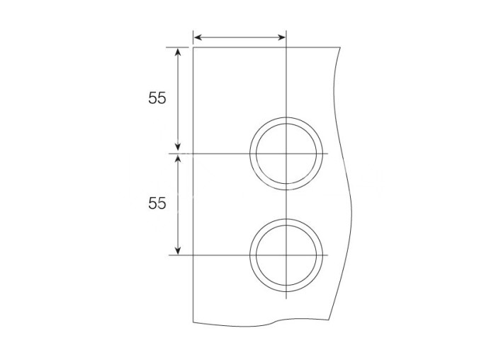 Каретка FDS-70 для раздвижной системы FDS-10, плоская без зенковки, нержавейка/матовый