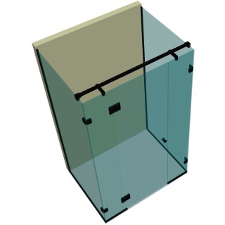 Душевая кабина п-образная DK-404P в опорном профиле