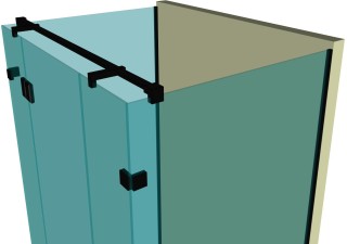 Душевая кабина п-образная DK-404P в опорном профиле