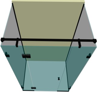 Душевая кабина п-образная DK-404P в опорном профиле