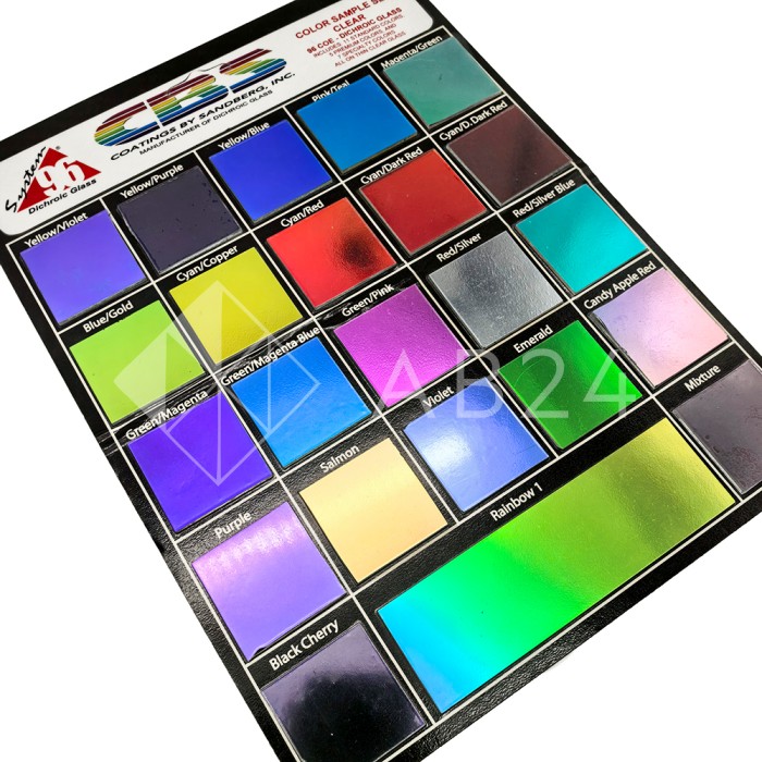 Набор дихроичного стекла для фьюзинга CBS Dichroic System 96, Clear, 23 шт