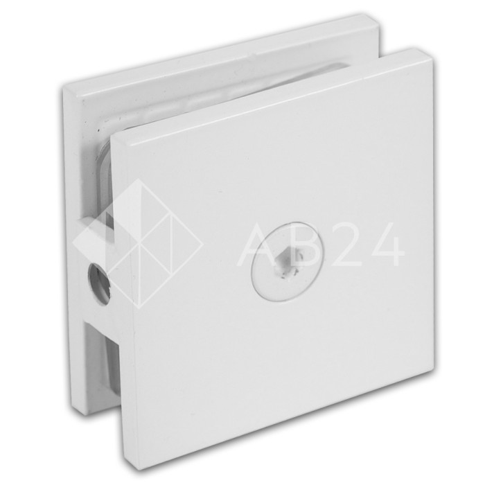 Коннектор для стекла Альфа α FDK-12, стена-стекло 90°, нержавейка/белый