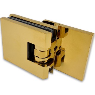 Петля Аврора FDP-180 стена-стекло 90° с крышками, латунь/золото