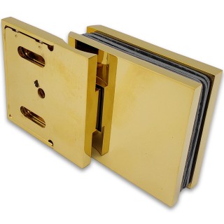 Петля Аврора FDP-180 стена-стекло 90° с крышками, латунь/золото