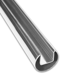 Поручень FOP-230 круглый Ø48.3 мм с пазом 24х24 длина 6 м, нержавейка/полированный