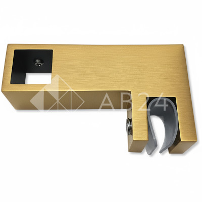 Держатель стекла FDC-55 сквозной 15х15 горизонтальный, нержавейка/брашированное золото