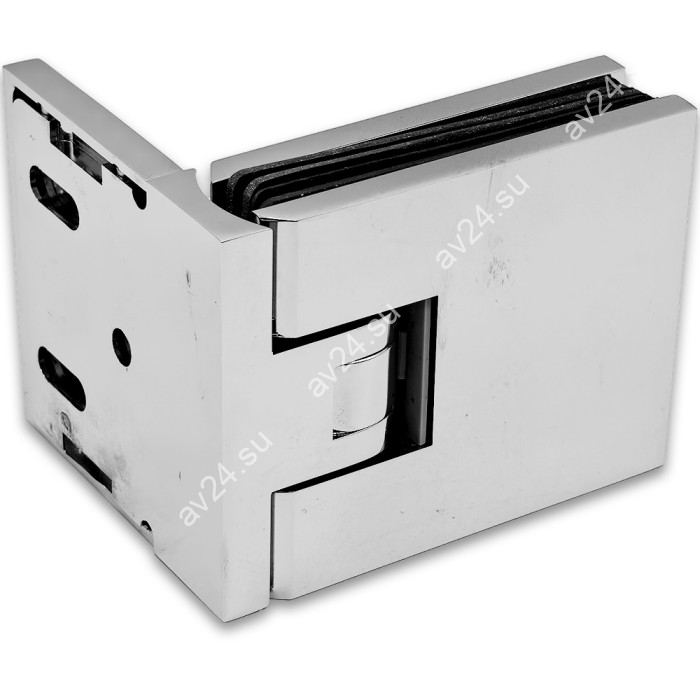 Петля Афродита FDP-230 стена-стекло 90° с крышками, латунь/хром