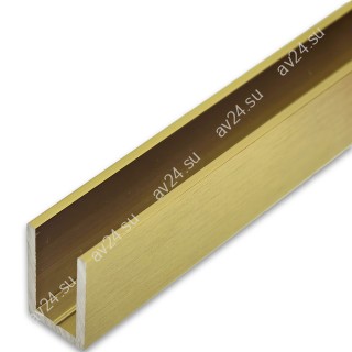 Профиль для стекла FDPA-51.3 с дефектом, 19х12х1,75, длина 3 м, алюминий/брашированное золото