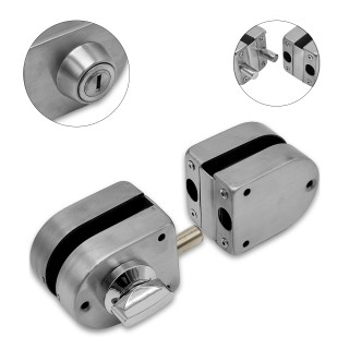 Замок зажимной FKZ-36.1 (без отверстия) ключ/защелка, нержавейка/матовый