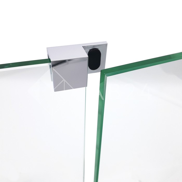 Дверной стопор FDA-05L, 180° к стеклу левый, латунь/черный